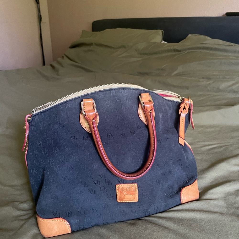 Dooney & Bourke Black and Tan Satchel